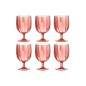 Boite de 6 verres à vin en plastique rouge H.15 cm