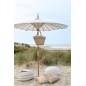 Cuscino a righe con frange in tessuto bianco 45x45x15 cm Cuscino a righe con frange in tessuto bianco 45x45x15 cm