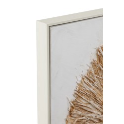 Décoration murale cercle en toile crème/blanc 70x4.5x70 cm