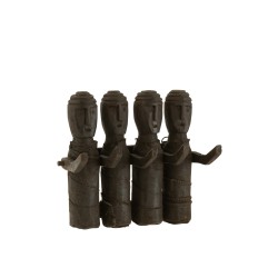 Portemanteau marionnettes en bois noir 25x5x20 cm