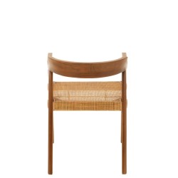 Silla con reposabrazos de madera marrón 55x55x71 cm