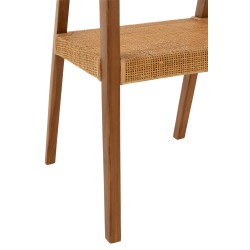 Silla con reposabrazos de madera marrón 55x55x71 cm