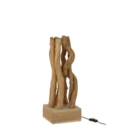 Lampe de bureau en bois naturel 24x24x56 cm