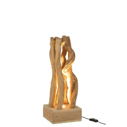 Lampe de bureau en bois naturel 24x24x56 cm