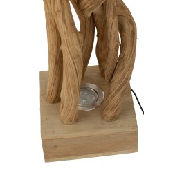 Lámpara de escritorio de madera natural 24x24x56 cm