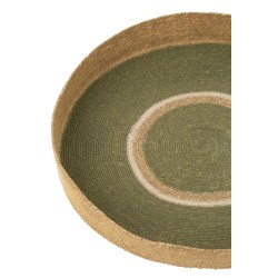 Plato redondo de junco verde 50x50x7 cm