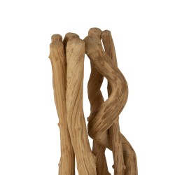 Lámpara de escritorio de madera natural 24x24x56 cm