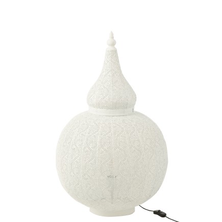 Lámpara Aladino de metal blanco 46.5x46.5x77.5 cm