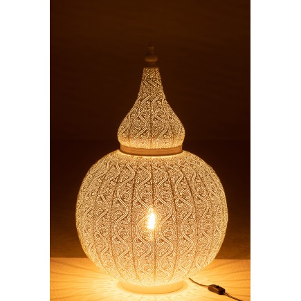 Lámpara Aladino de metal blanco 46.5x46.5x77.5 cm