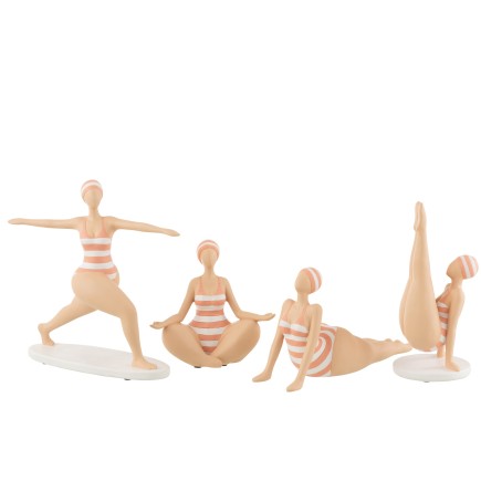 Mujer yoga en poliresina multicolor 29.5x10x30 cm