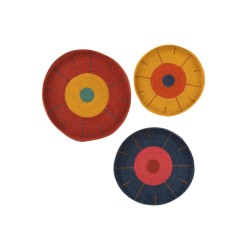 Platos decorativos de pared en junco multicolor 50x50x5 cm
