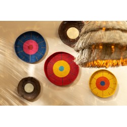 Platos decorativos de pared en junco multicolor 50x50x5 cm