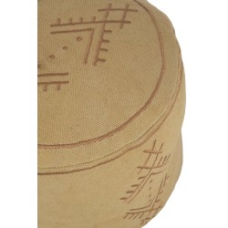 Pouf cylindre en coton sable 40x40x35 cm