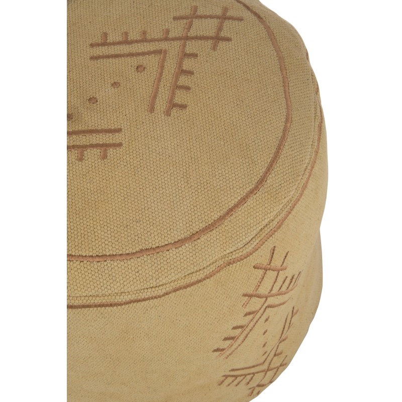 POUF CYL ETHN PATT COTT SAND POUF CYL ETHN PATT COTT SAND