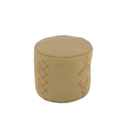 POUF CYL ETHN PATT COTT SAND