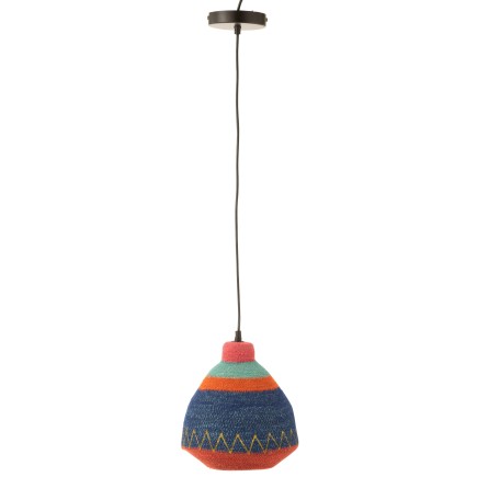 Lampe suspendue en roseau multicolore 25x25x27 cm