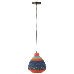 Lampe suspendue en roseau multicolore 25x25x27 cm