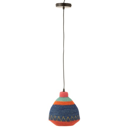 Lampe suspendue en roseau multicolore 25x25x27 cm
