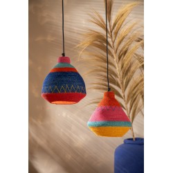 Lámpara de techo de junco multicolor 25x25x27 cm