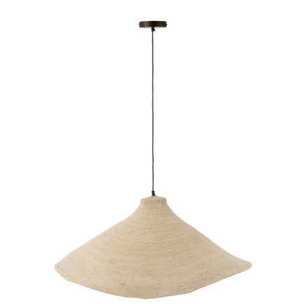 Lampe suspendue en roseau blanc 82x82x34 cm