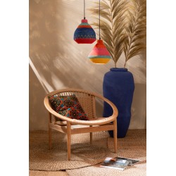 Lampe suspendue en roseau multicolore 25x25x27 cm
