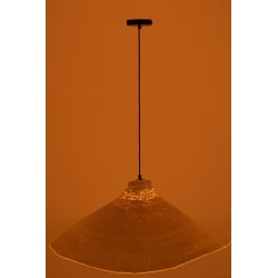 Lampe suspendue en roseau blanc 82x82x34 cm