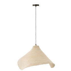 Lampe suspendue en roseau blanc 82x82x34 cm