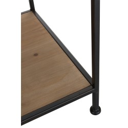 Portant textile en métal/bois noir 111x52x181 cm