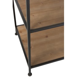 Portant textile en métal/bois noir 111x52x181 cm