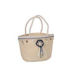 Bolsa de playa de textil natural 44x15x45 cm