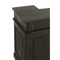 Bar avec rangements en bois de manguier noir 180*55*106 cm