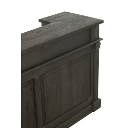 Bar avec rangements en bois de manguier noir 180*55*106 cm