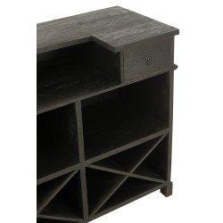 Bar avec rangements en bois de manguier noir 180*55*106 cm