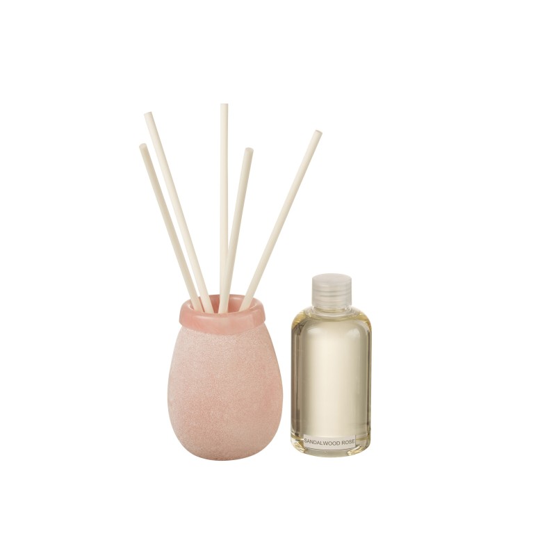 Huile Parfumee+Batonnets Capri 200Ml Rose Clair H 26 cm