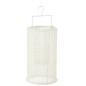 Lanterna sospesa in metallo e poliestere bianco 18x18x33 cm Lanterna sospesa in metallo e poliestere bianco 18x18x33 cm