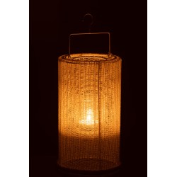 LINTERNA COLGANTE CILIND MET/POL WHI L