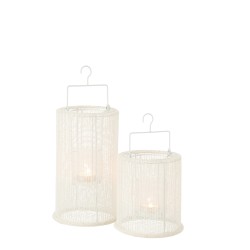 LANTERNA APPESA CILINDRO MET/POL WHI L