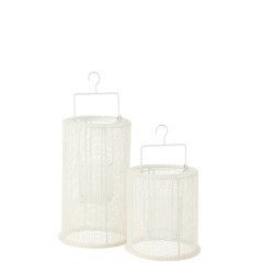 LANTERNA APPESA CILINDRO MET/POL WHI L