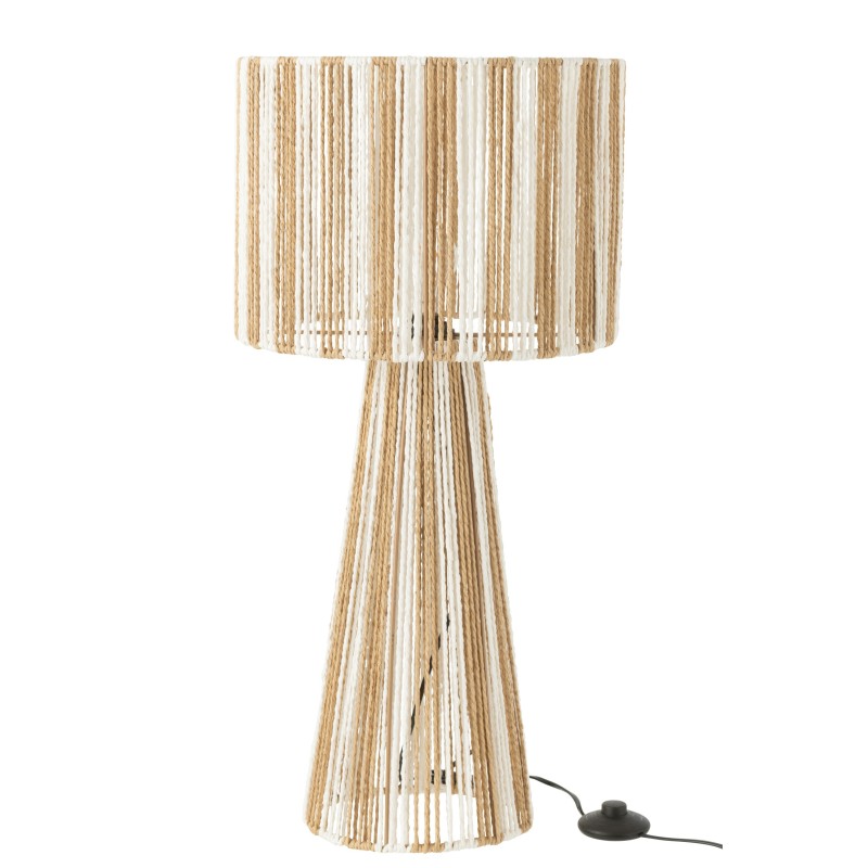 Candeeiro em cordas bege 36x36x69 cm Candeeiro em cordas bege 36x36x69 cm