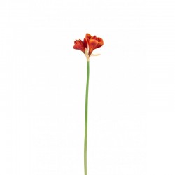 Amaryllis 3 fleurs en plastique orange foncé H71cm