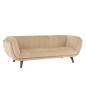 FAUTEUIL 3 PLACE LINA VELOUR/BOIS DE FRENE BEIGE FAUTEUIL 3 PLACE LINA VELOUR/BOIS DE FRENE BEIGE