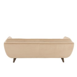 FAUTEUIL 3 PLACE LINA VELOUR/BOIS DE FRENE BEIGE