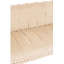 FAUTEUIL 3 PLACE LINA VELOUR/BOIS DE FRENE BEIGE