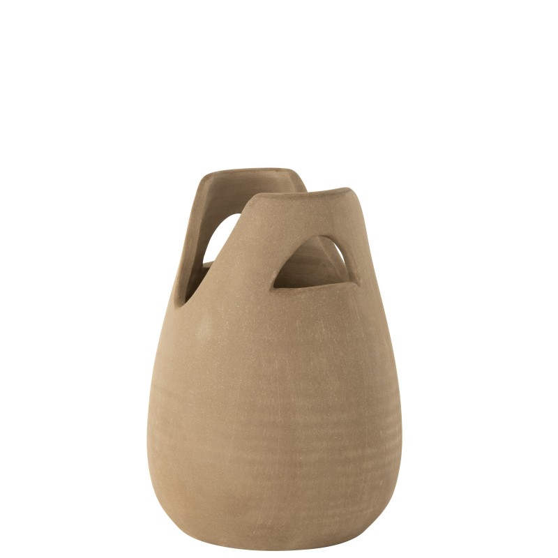 Vase anse en céramique beige 20x20x30 cm Vase anse en céramique beige 20x20x30 cm