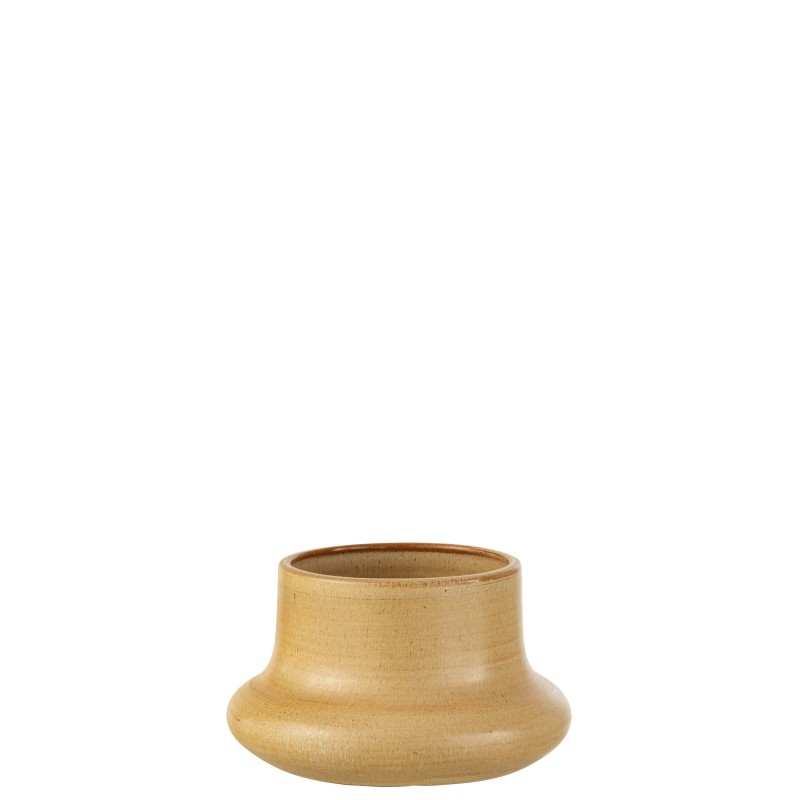 Vaso di fiori organica in ceramica beige 18x18x11 cm Vaso di fiori organica in ceramica beige 18x18x11 cm