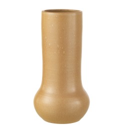 Vase organique en céramique beige 14x14x40 cm