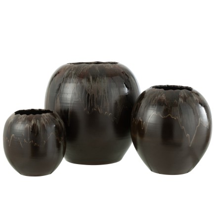 Vaso di fiori in ceramica marrone 50*50*50 cm