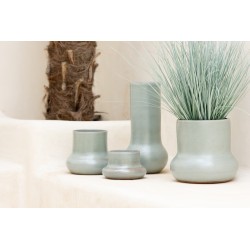 Vaso di fiori in ceramica grigio-blu 21x21x21 cm