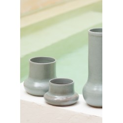 Macetero de cerámica azul gris 21x21x21 cm