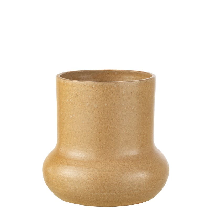 Vaso di fiori in ceramica beige 27x27x27 cm Vaso di fiori in ceramica beige 27x27x27 cm
